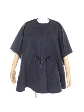 Louis Vuitton Wool Silk Mixed Belt Monogram Poncho Coat Hanger with Garment 34